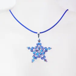 Pendant 45cm - Aquarius-Lavender Leather - Pendant 45cm - Laiton argenté